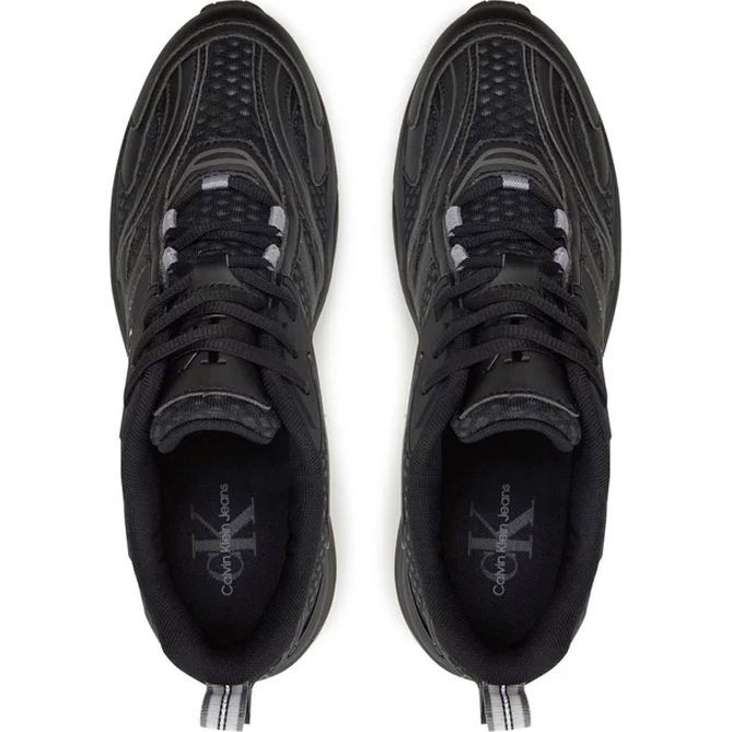CALVIN KLEIN JEANS Laisvalaikio bateliai vyrams, Juoda, Retro tennis low mix leisure 4