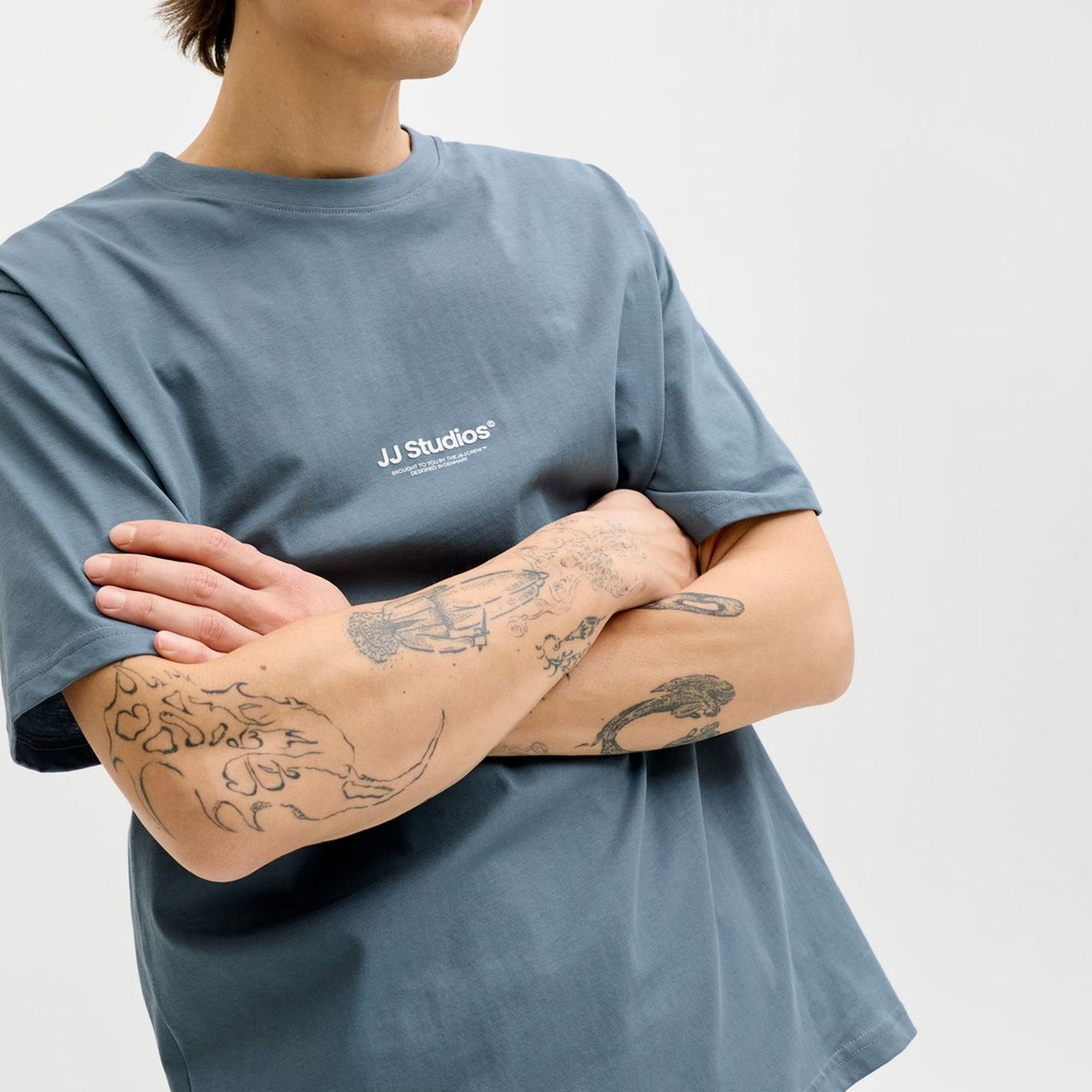 JACK & JONES Marškinėliai vyrams, Mėlyna, Soho crew neck 3