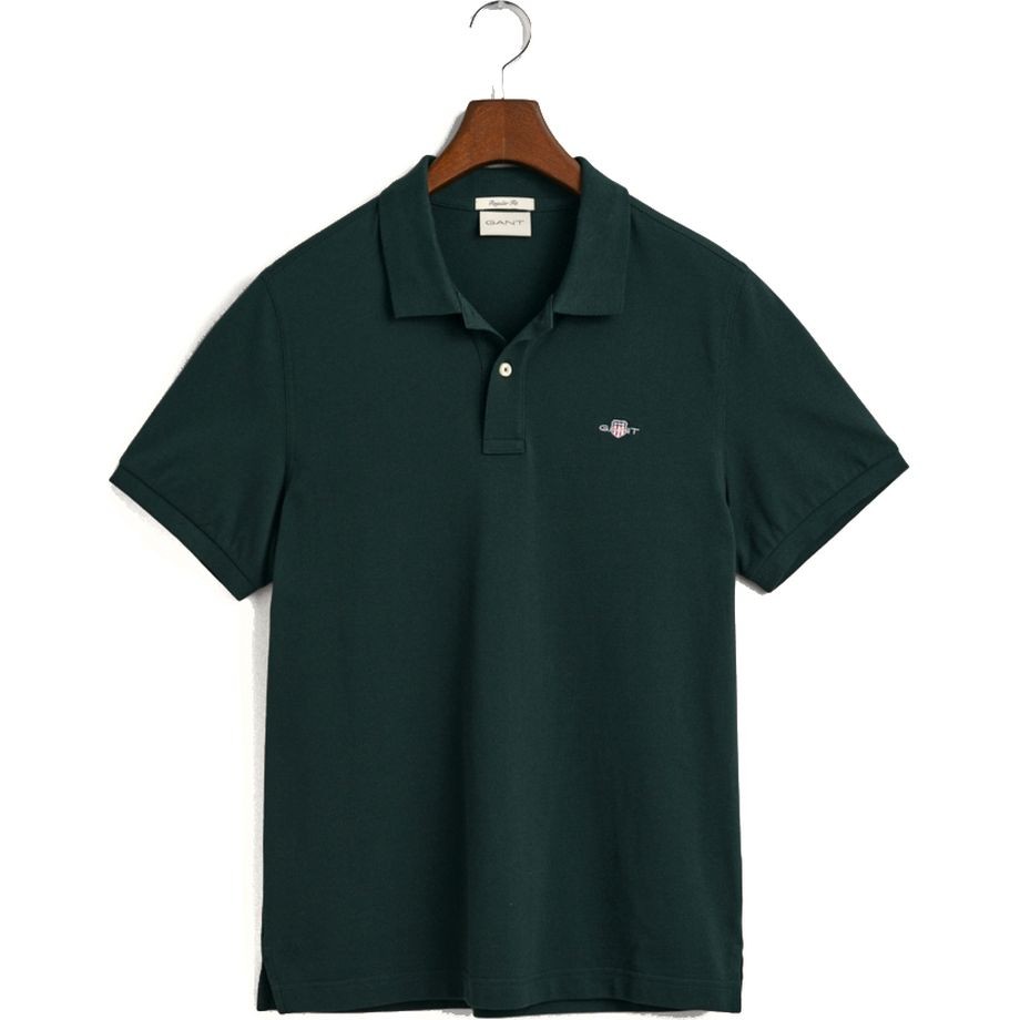 GANT Polo marškiniai trumpos rank. vyrams, Žalia, Reg shield ss pique polo 1