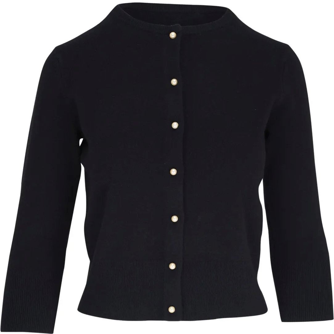 VINCE Kardiganas moterims, Juoda, Pearl button cardigan 1