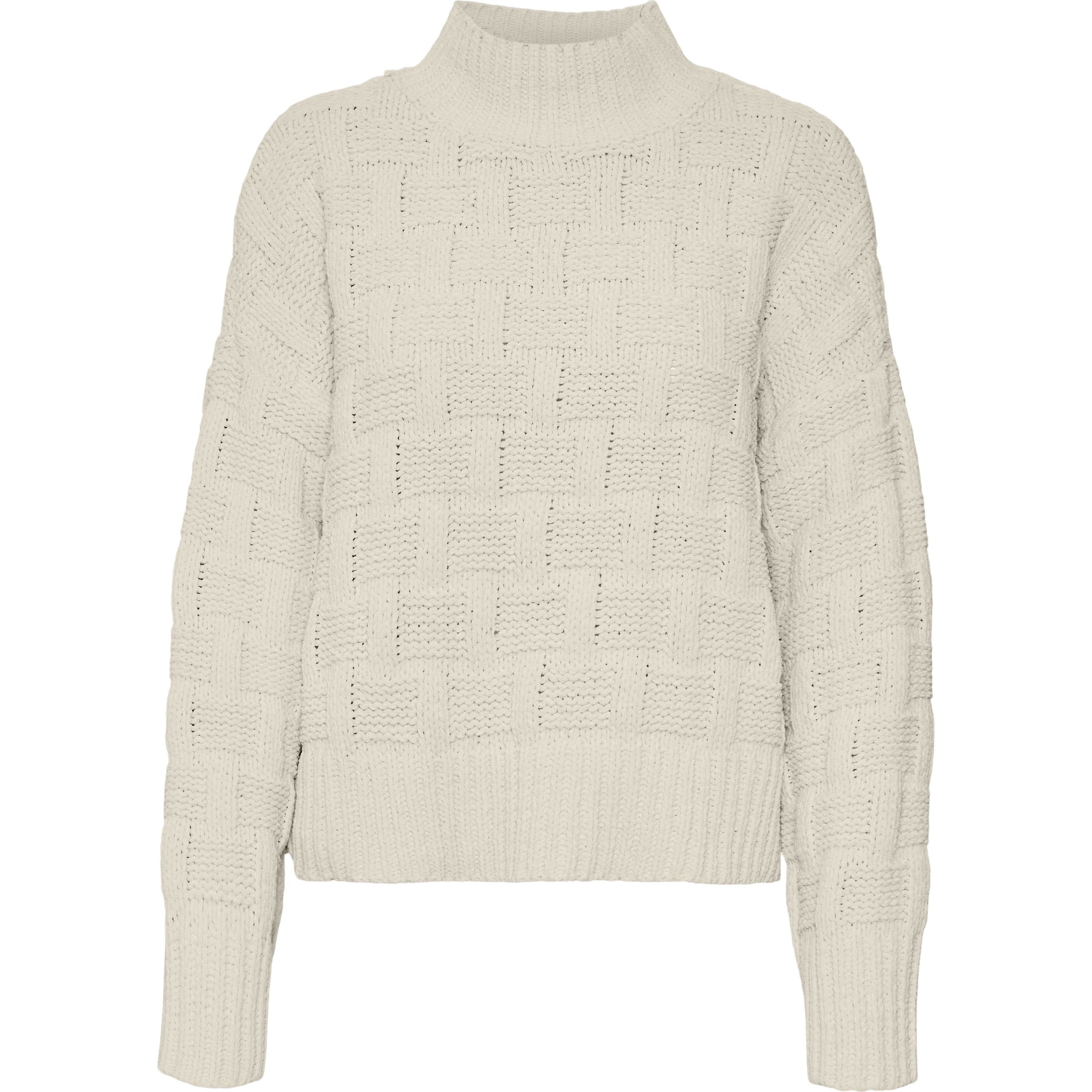 VERO MODA Megztinis su kaklu moterims, Smėlio, Isa highneck pullover boo 1