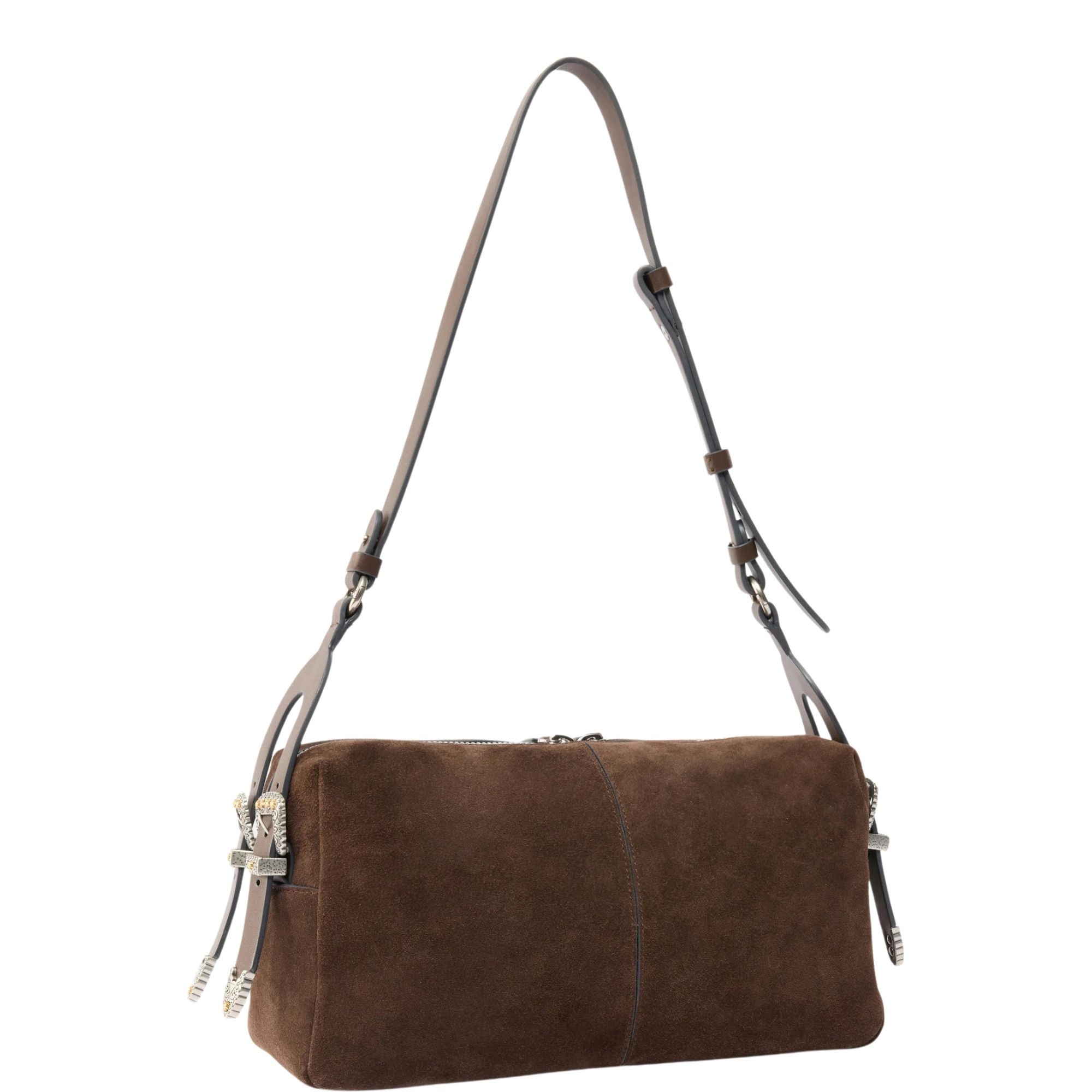 PINKO Rankinė per petį moterims, Ruda, 24 classic suede 2