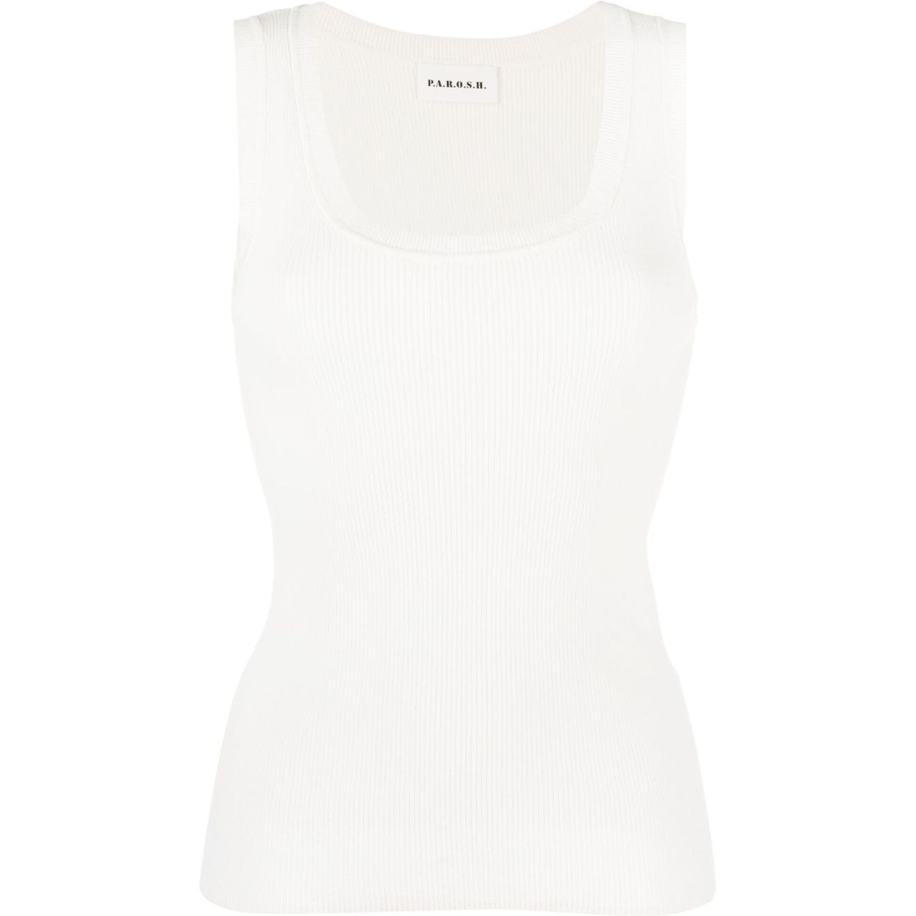 PAROSH Marškiniai be rankovių moterims, Balta, Short sleeve sweater