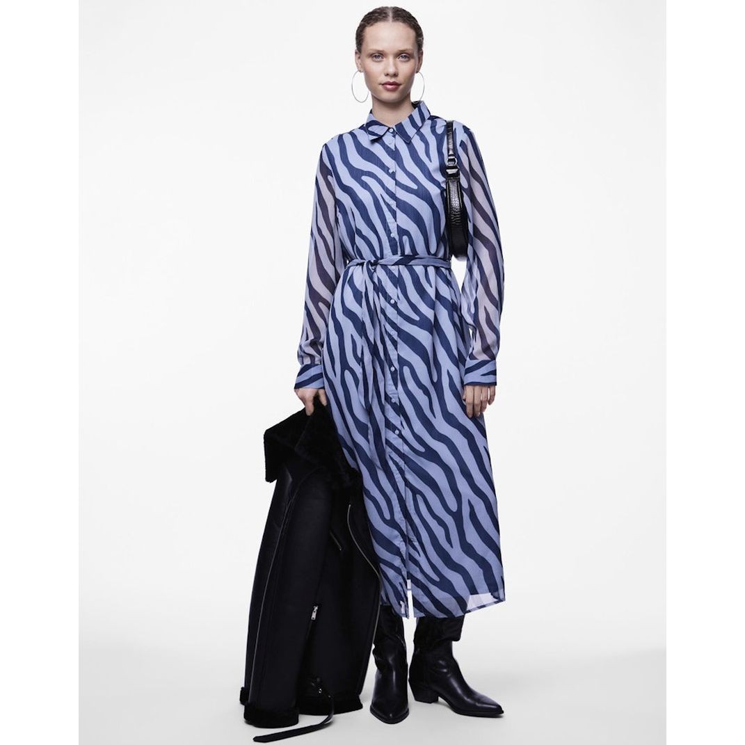 PIECES Midi suknelė moterims, Mėlyna, PCJALLA LS MIDI DRESS 7