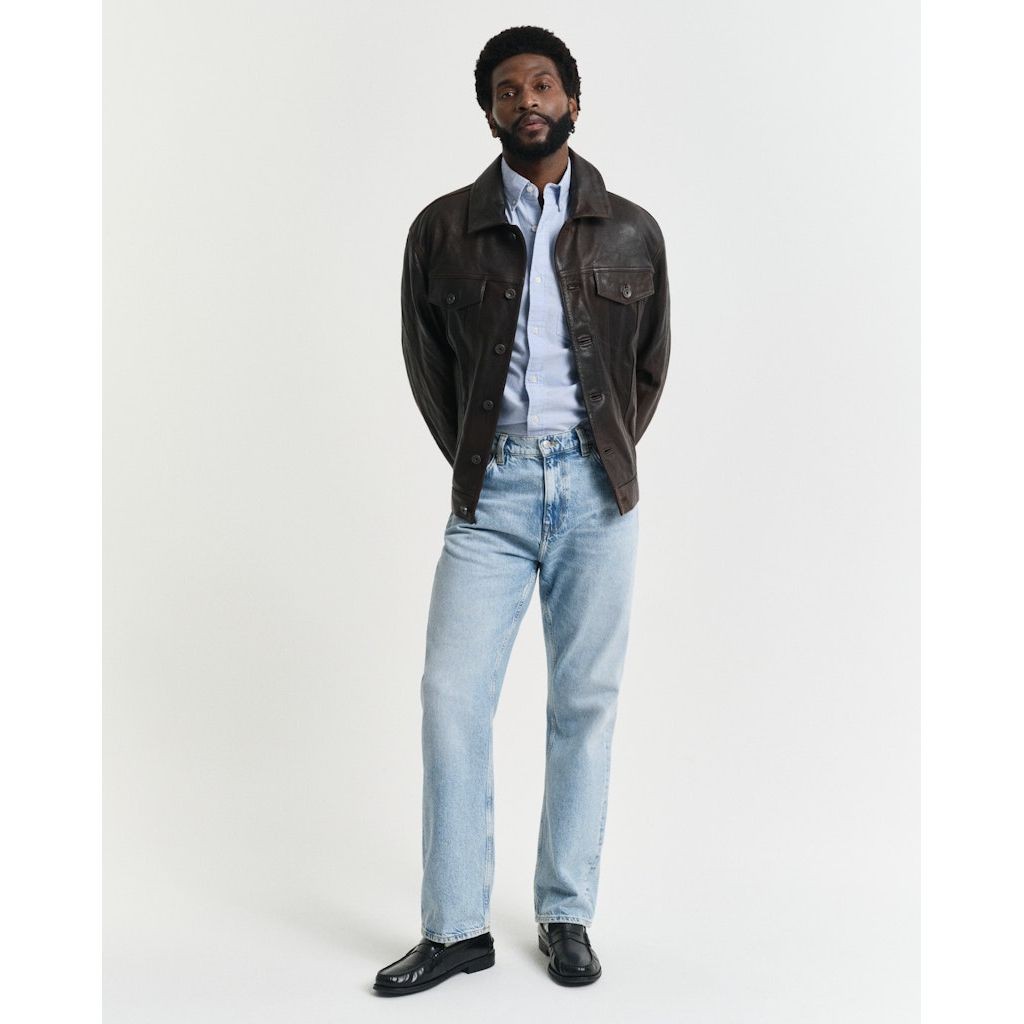 GANT Marškiniai vyrams, Mėlyna, REG OXFORD SS SHIRT 5