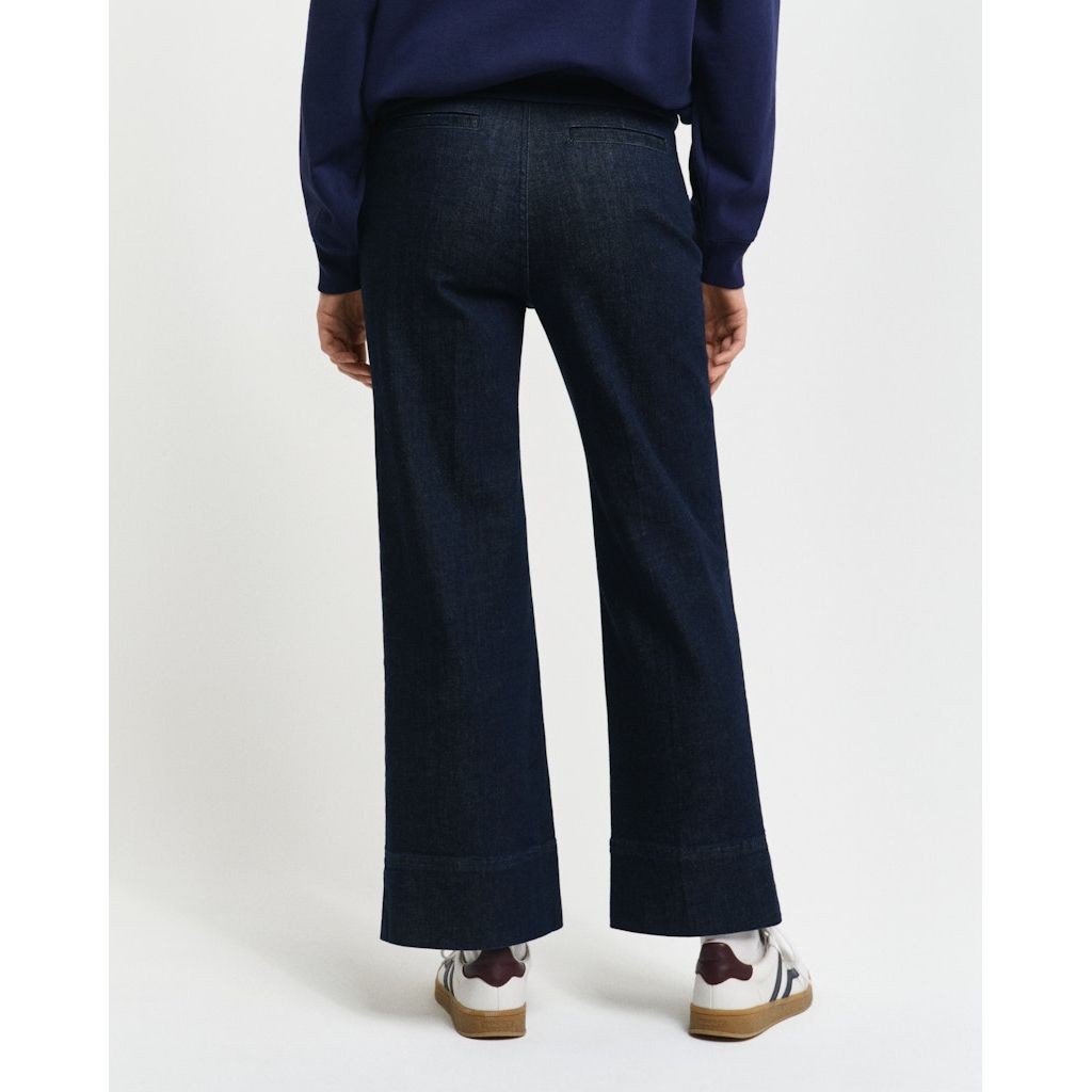 GANT Kelnės moterims, Mėlyna, Cropped creased denim jeans 3