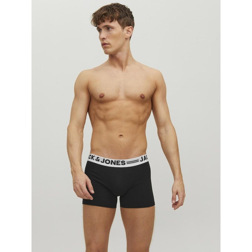 JACK & JONES Ilginti apatiniai vyrams, Juoda, SENSE TRUNKS 3-PACK NOOS 7