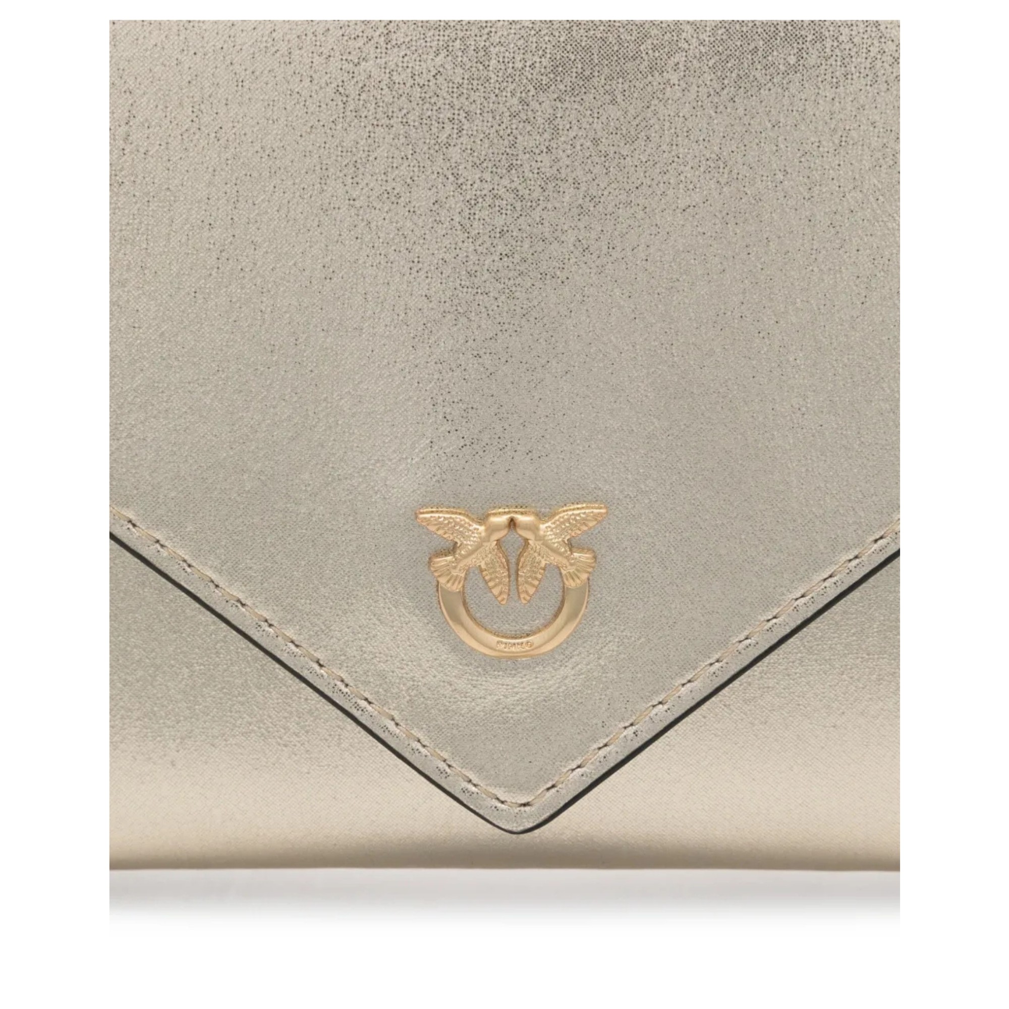 PINKO Rankinė per petį moterims, Auksinė, Flat purse mini metallic suede 3