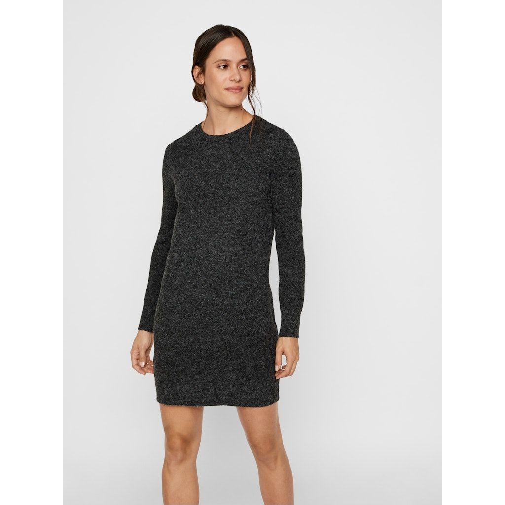 VERO MODA Mini suknelė moterims, Juoda, VMDOFFY LS O-NECK DR 4