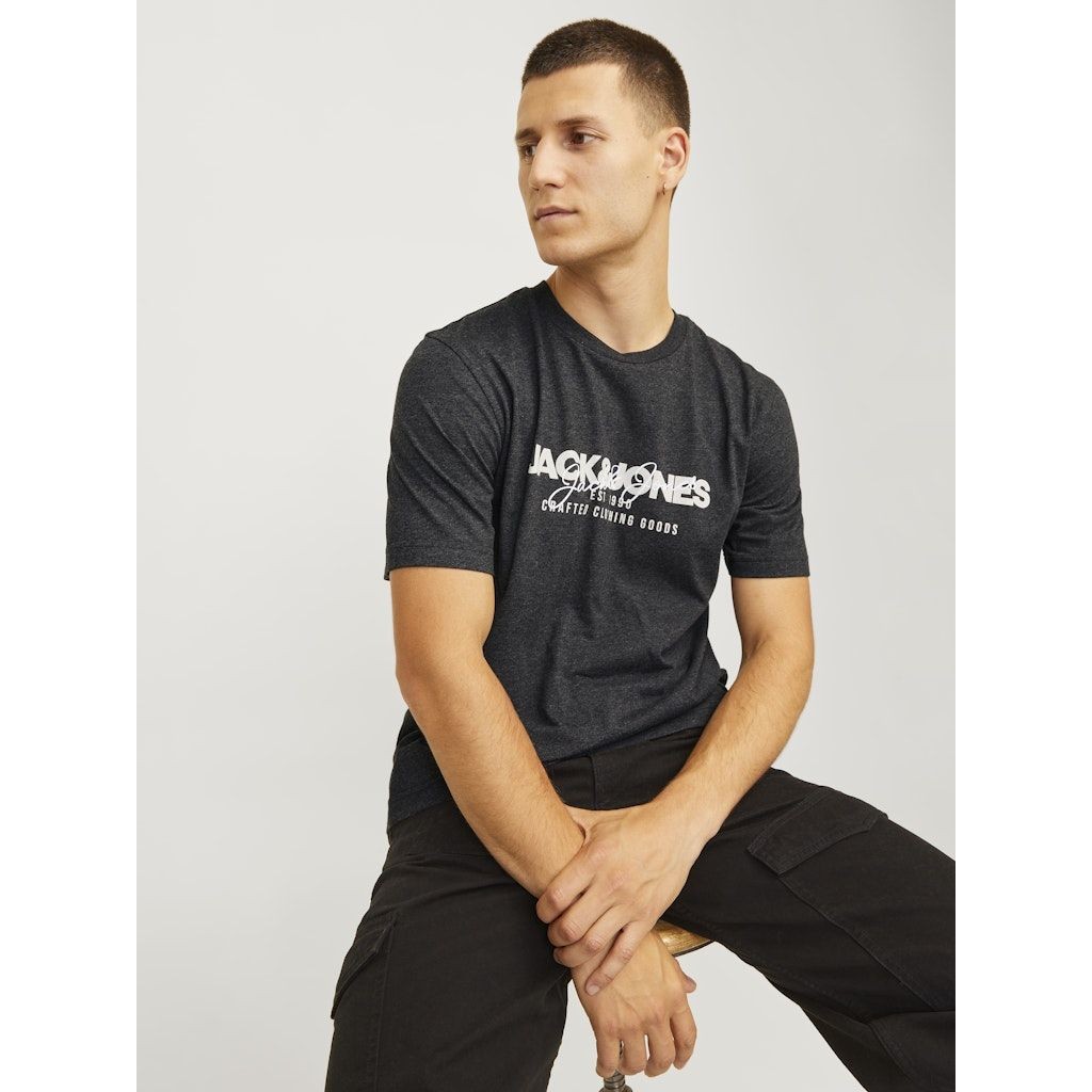 JACK & JONES Marškinėliai vyrams, Pilka, Alvis tee 7
