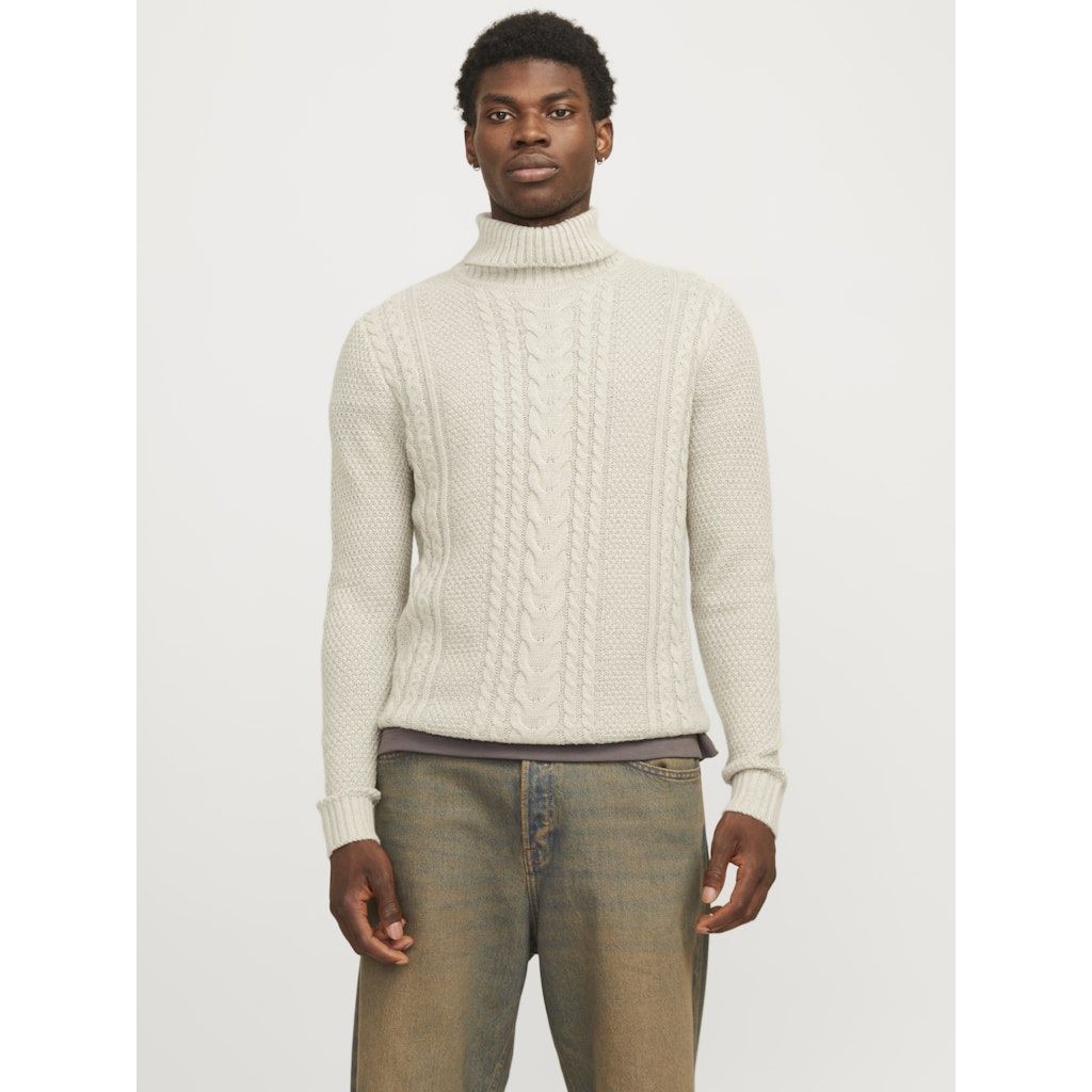 JACK & JONES Megztinis su kaklu vyrams, Balta, Craig knit roll neck 2