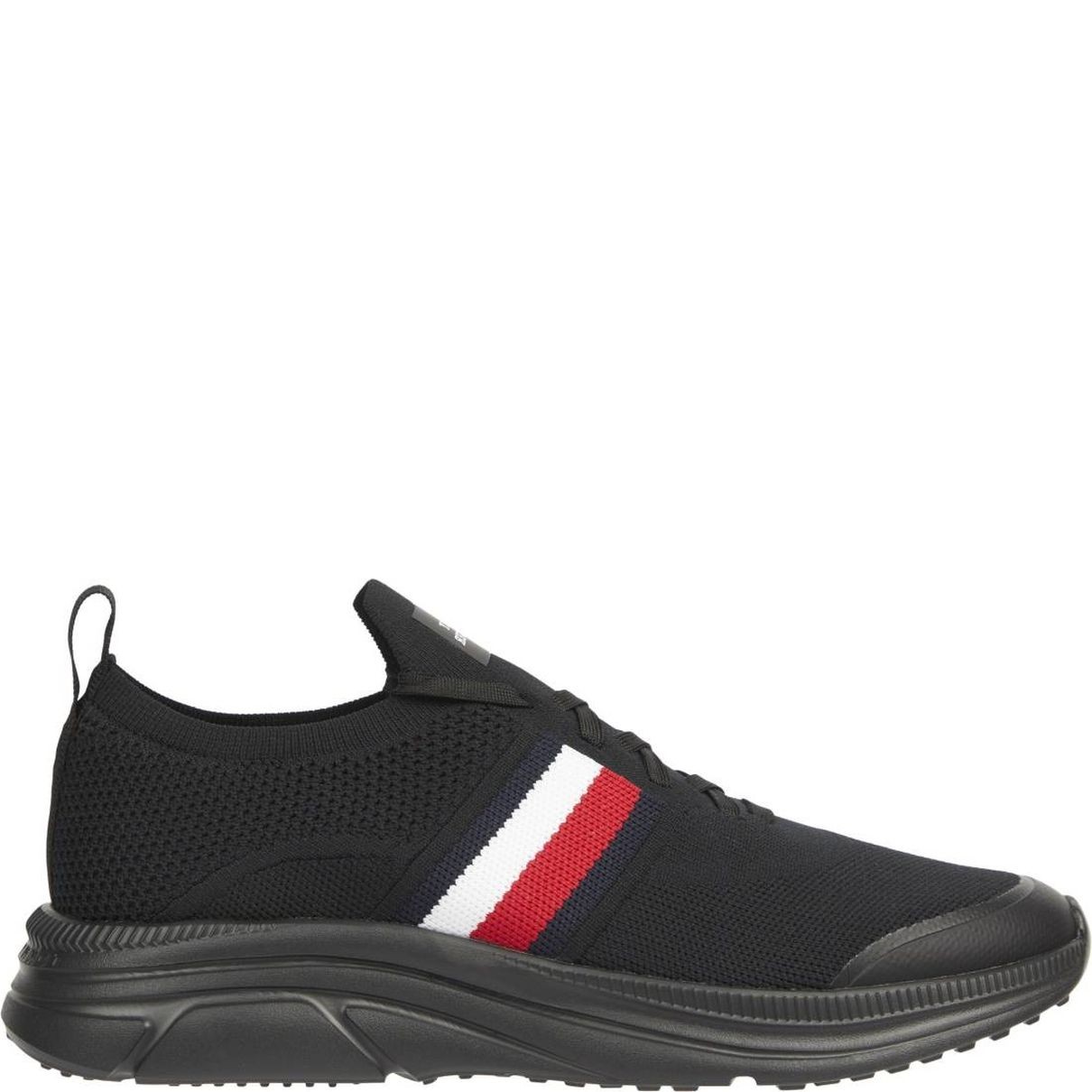 TOMMY HILFIGER Laisvalaikio bateliai vyrams, Juoda, Modern knit stripes leisure 1