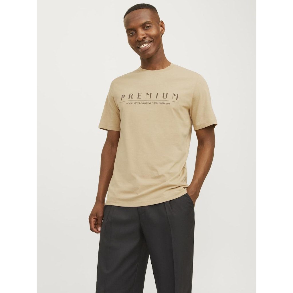 JACK & JONES Marškinėliai vyrams, Smėlio, JPRSTAR TEE SS CREW 2