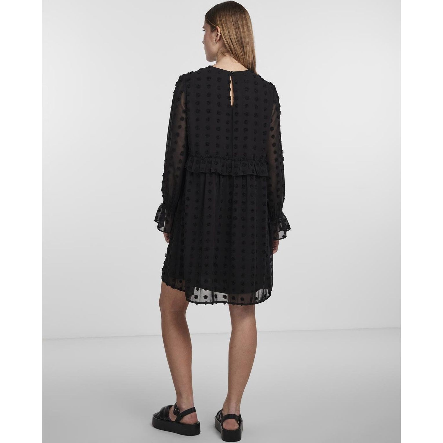 PIECES Midi suknelė moterims, Juoda, PCSYMMA LS DRESS 5