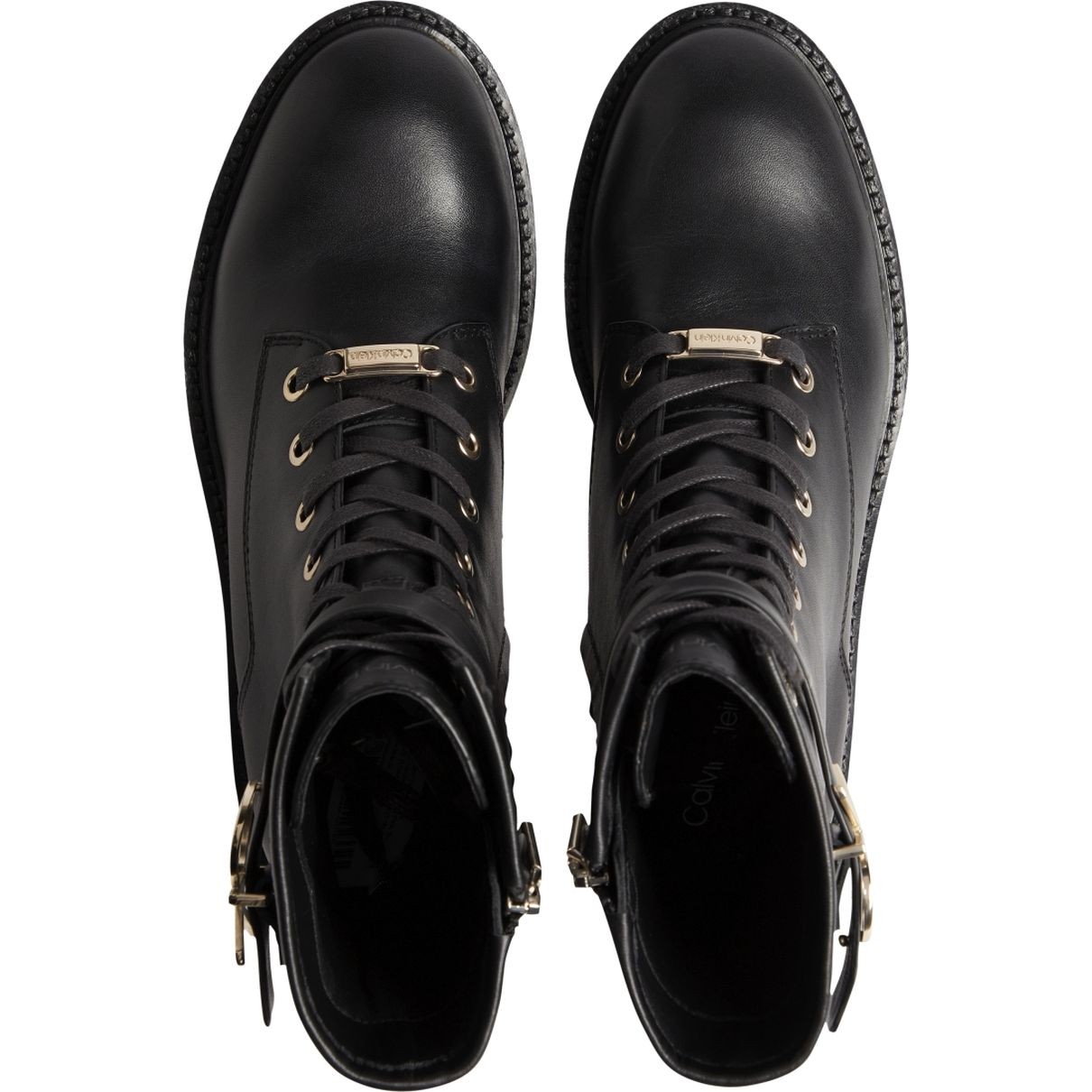 CALVIN KLEIN Aulinukai moterims, Juoda, RUBBER SOLE COMBAT BOOT W HW 4