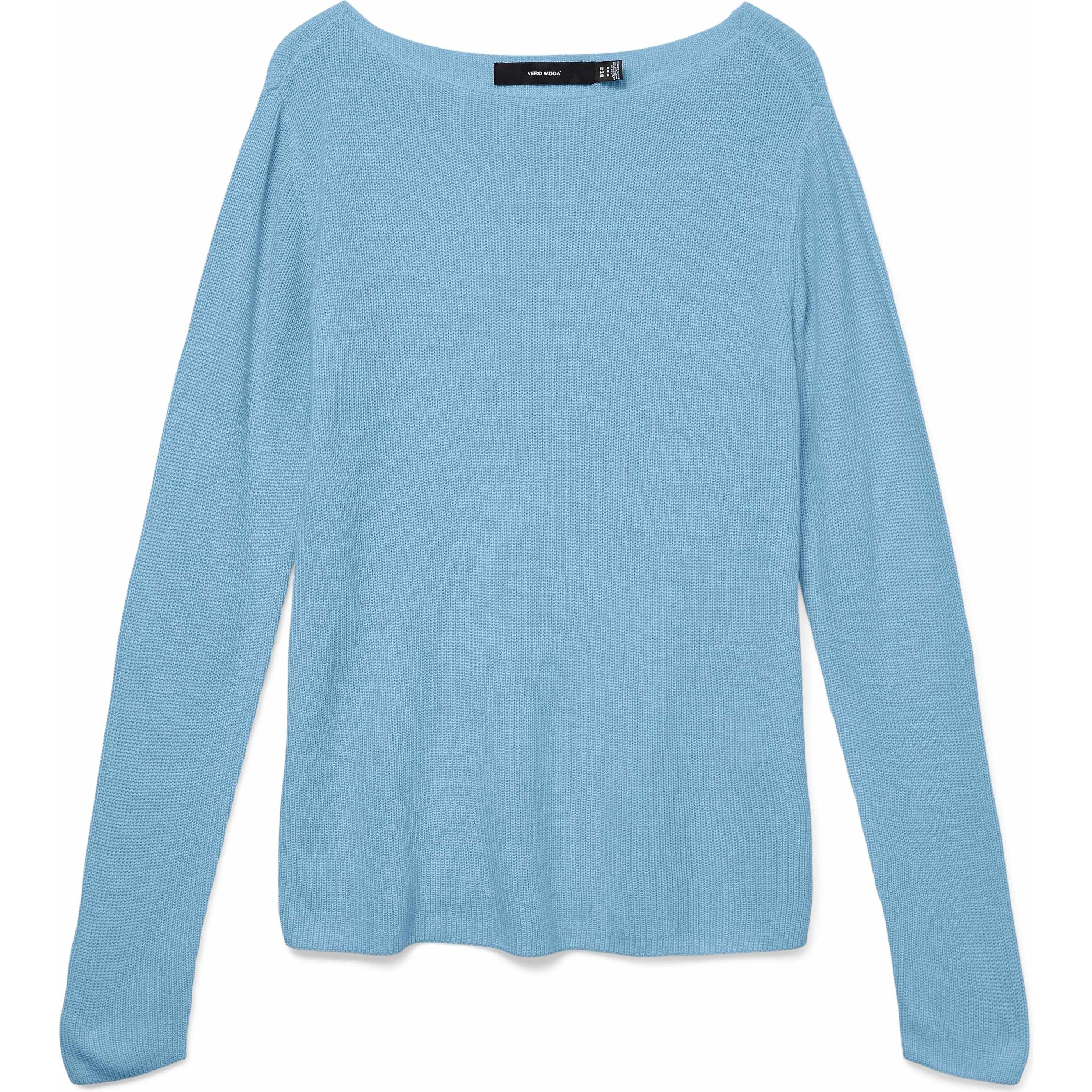 VERO MODA Megztinis moterims, Mėlyna, Newlexsun boat neck pullover