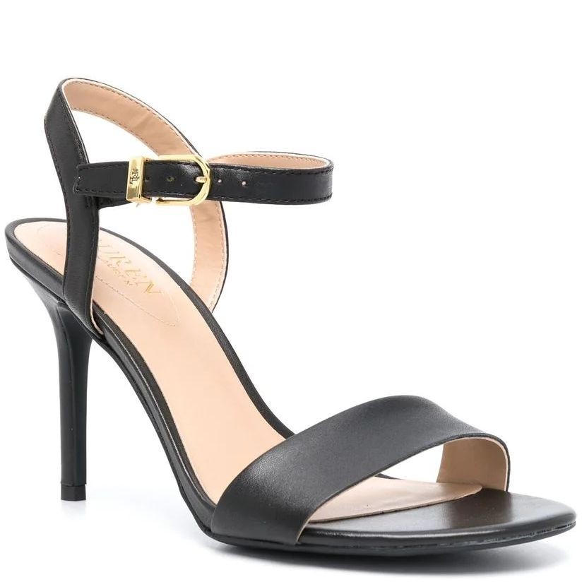 LAUREN RALPH LAUREN Aukštakulniai moterims, Juoda, Gwen leather sandals 1
