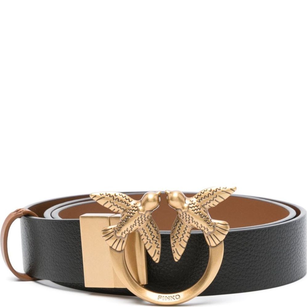 PINKO Diržas moterims, Juoda, Love birds-buckle belt 1