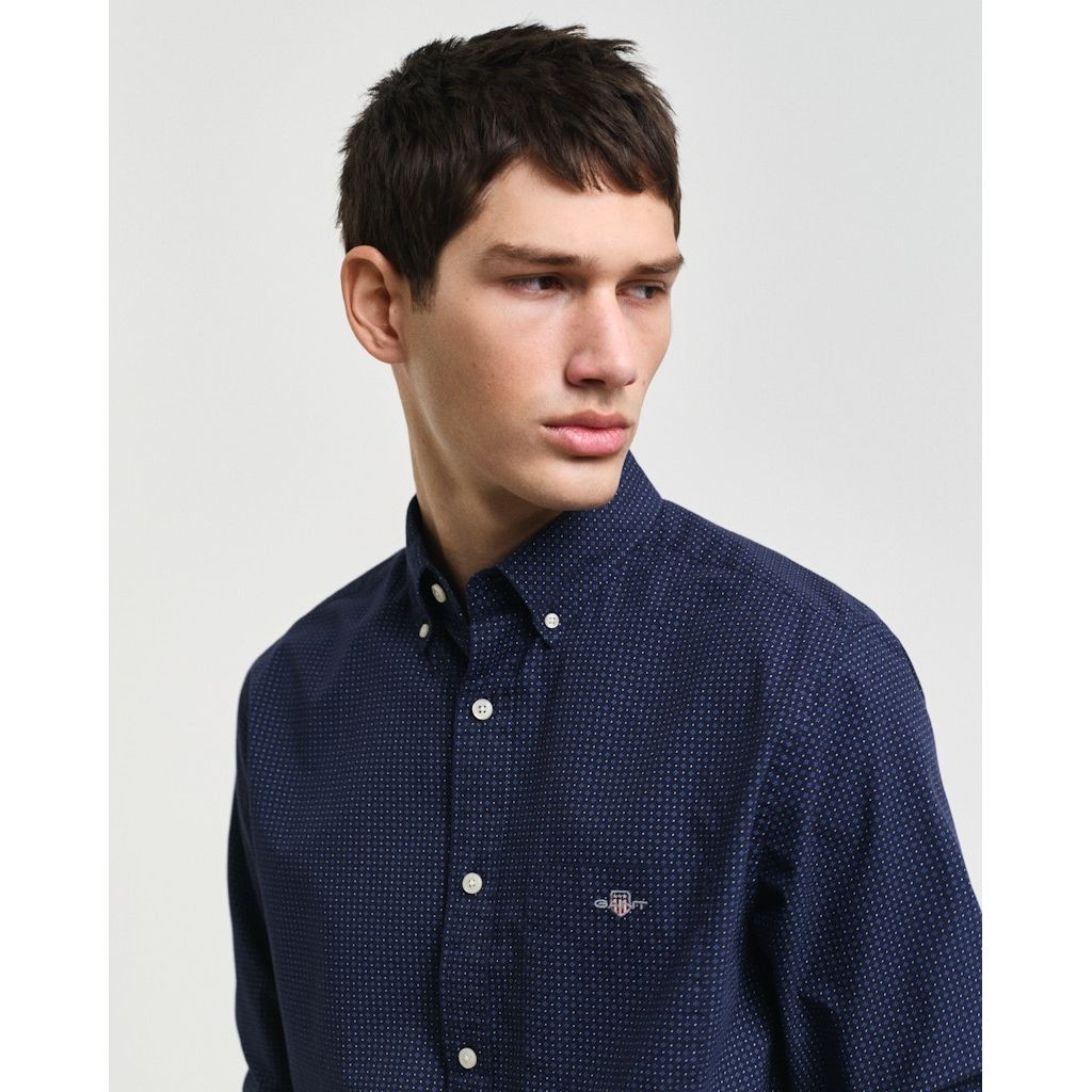 GANT Marškiniai ilgomis rankovėmis vyrams, Mėlyna, Reg micro print shirt 4