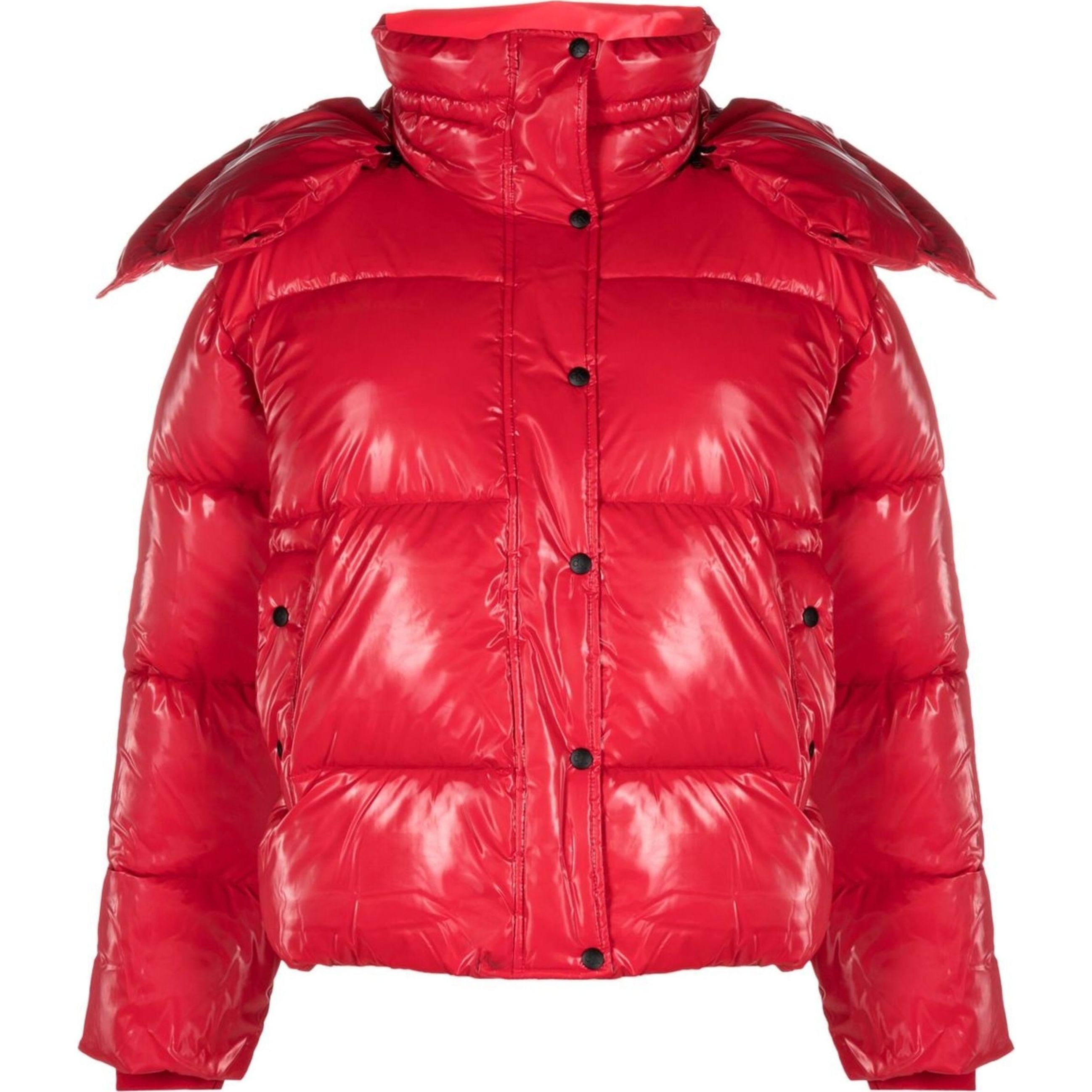 CALVIN KLEIN JEANS Pūkinė striukė moterims, Raudona, High filled wide puffer jacket
