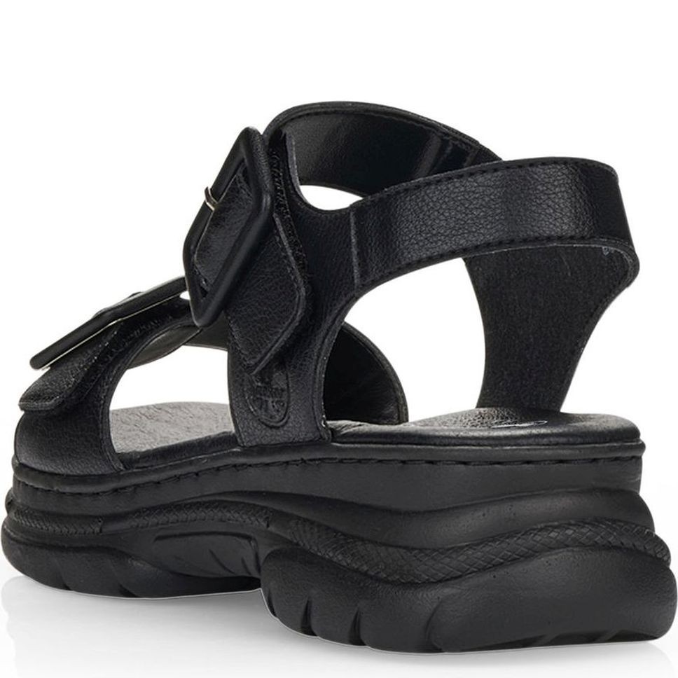 RIEKER Basutės moterims, Juoda, SANDALS 4