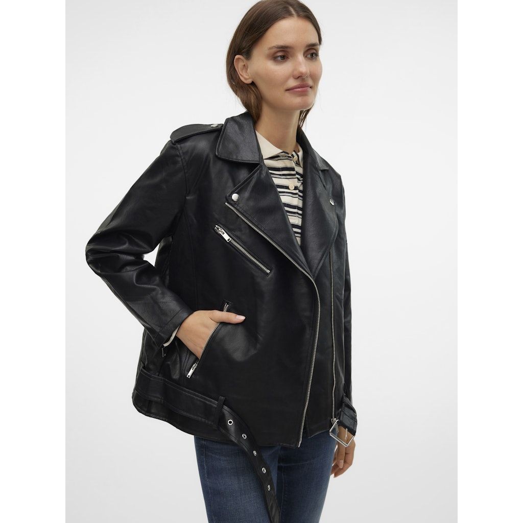VERO MODA Odinė striukė moterims, Juoda, Ramon paula jacket 5