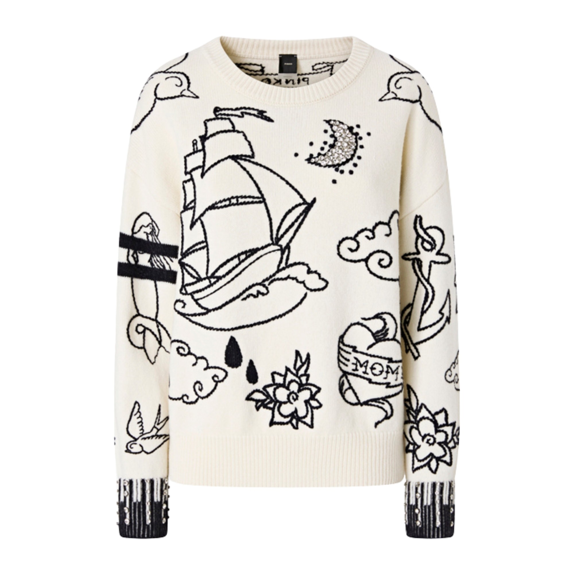 PINKO Megztinis moterims, Balta, Andros sweater 1