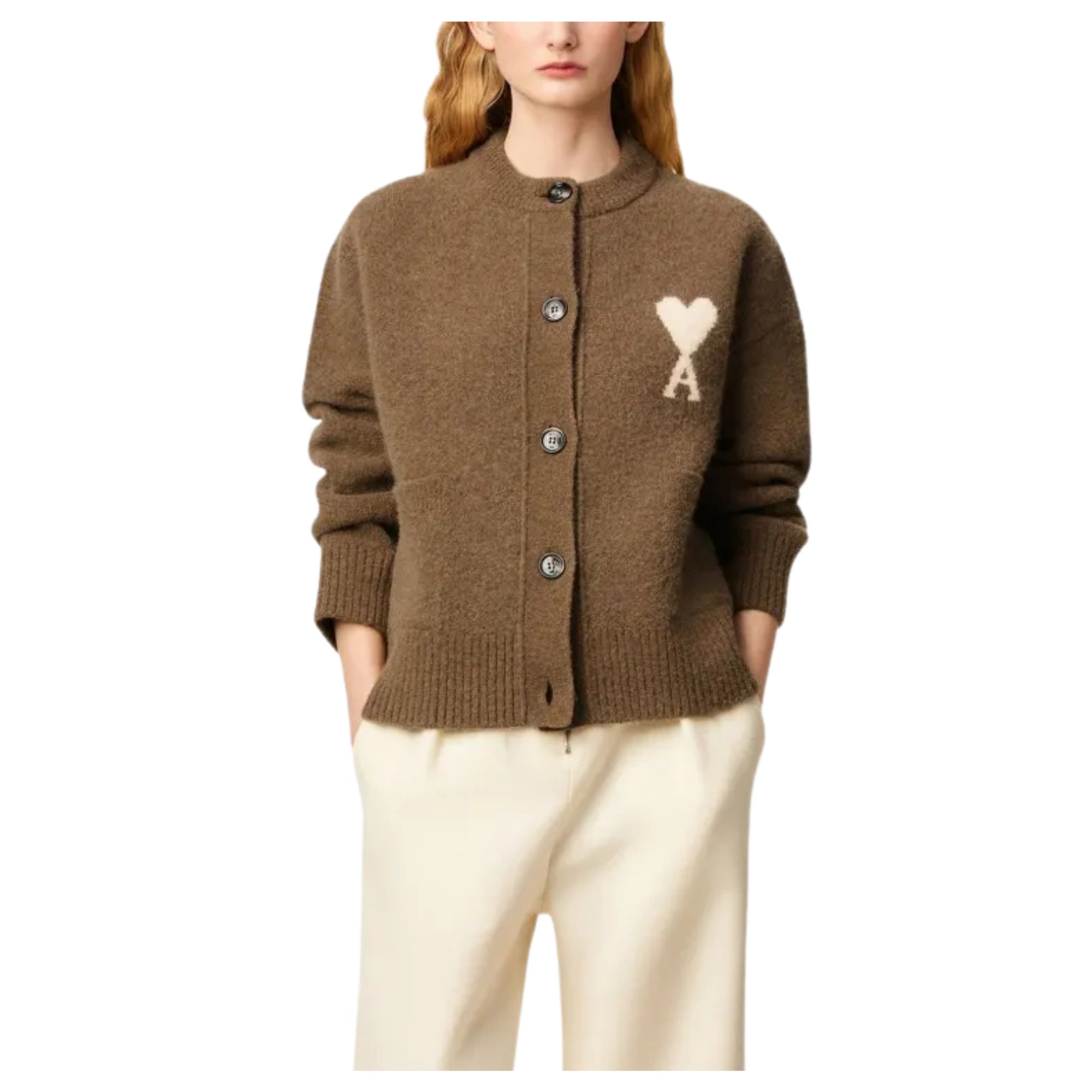 AMI PARIS Kardiganas, Ruda, Ami de coeur cardigan 2