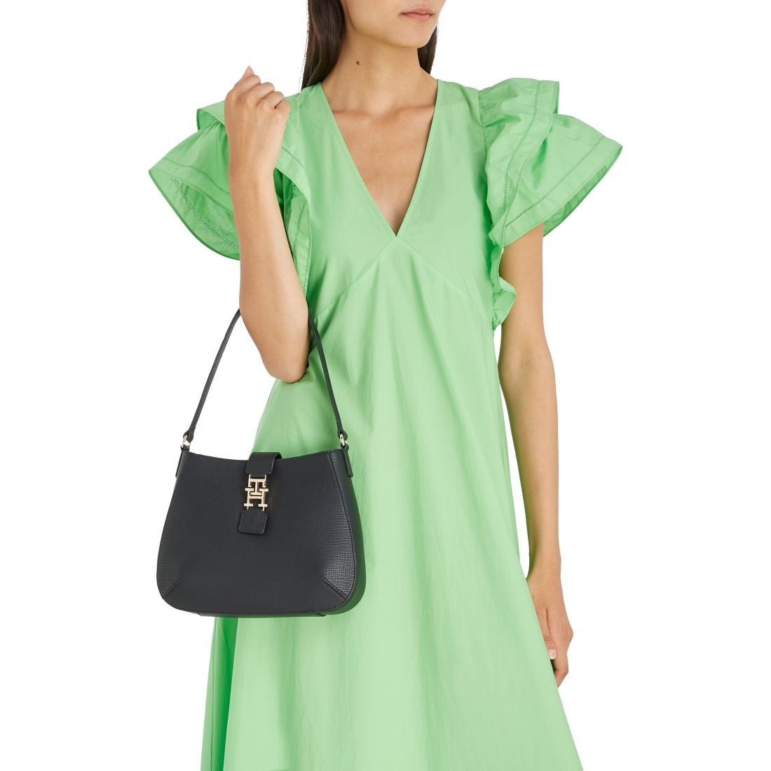 TOMMY HILFIGER Rankinė per petį moterims, Juoda, Plush shoulder bag 3