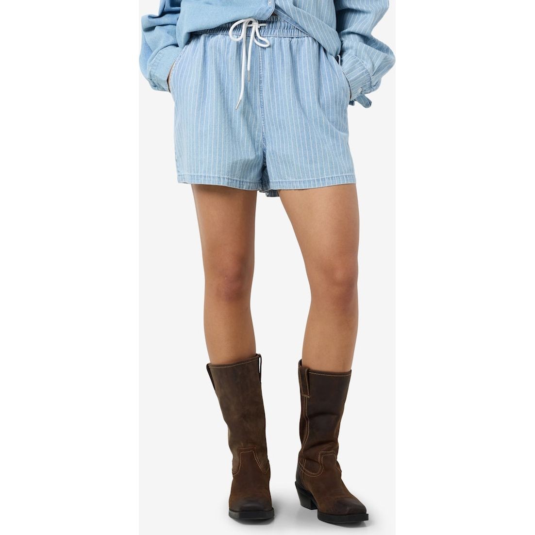 NOISY MAY Šortai moterims, Mėlyna, Katri elastic stripe short 3