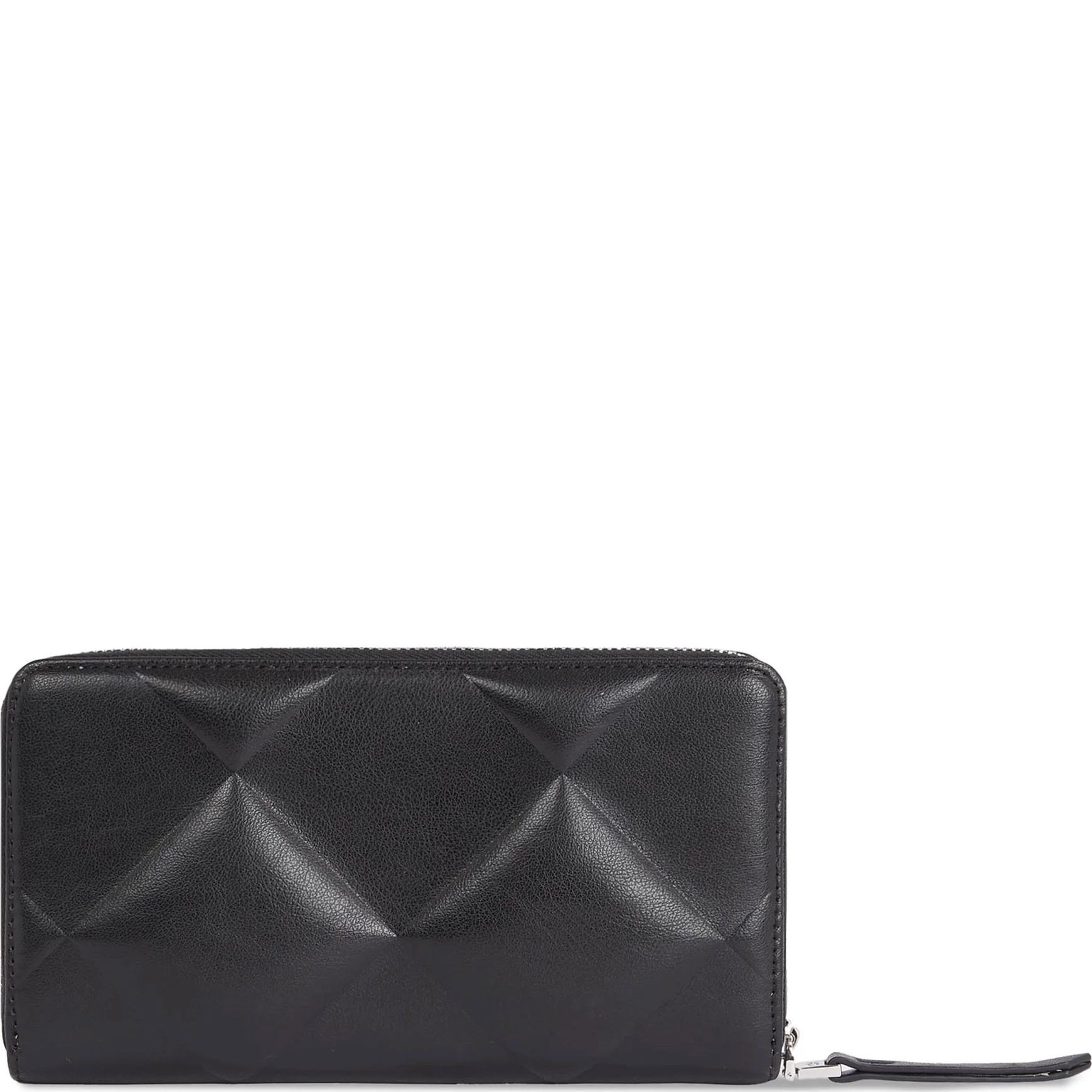 CALVIN KLEIN Piniginė moterims, Juoda, Quilt large zip around wallet 2