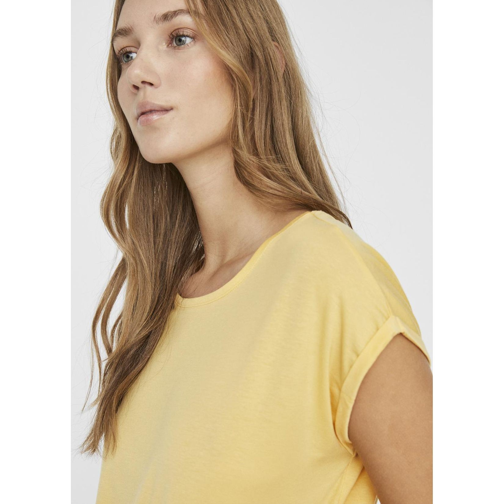 VERO MODA Marškinėliai moterims, Geltona, VMAVA PLAIN SS TOP GA 5