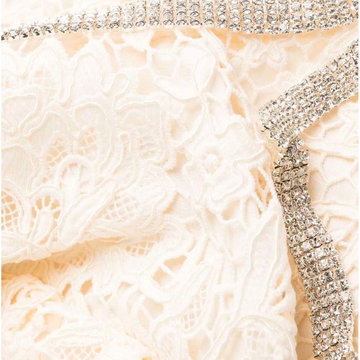 SELF PORTRAIT Mini suknelė moterims, Kūno, Cream cord lace bow mini dress 4