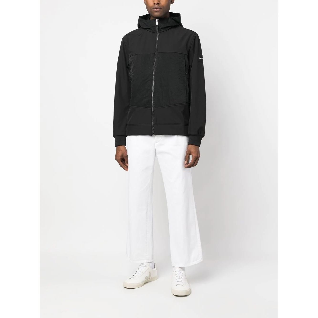 CALVIN KLEIN Lengva striukė vyrams, Juoda, Mix media heavy crinkle jacket 2