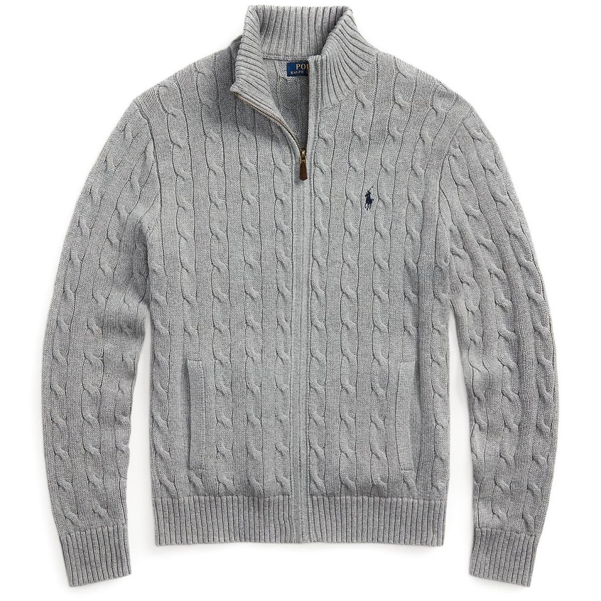 POLO RALPH LAUREN Sportinis nertinis vyrams, Pilka, Long sleeve full zip sweater 1