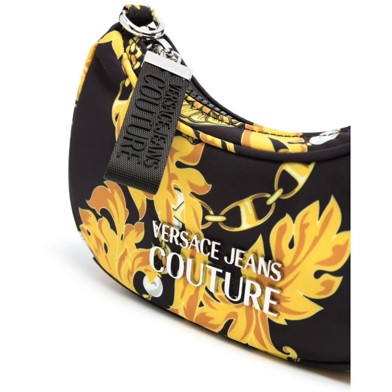 VERSACE JEANS CUTURE Rankinė, krepšys moterims, BLACK/GOLD, Sporty logo  hobo bag 4