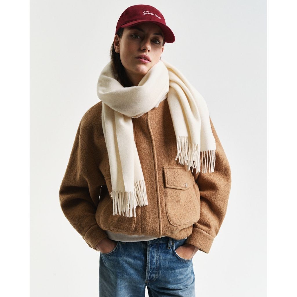 GANT Šalikas moterims, Smėlio, Wool woven scarf 2