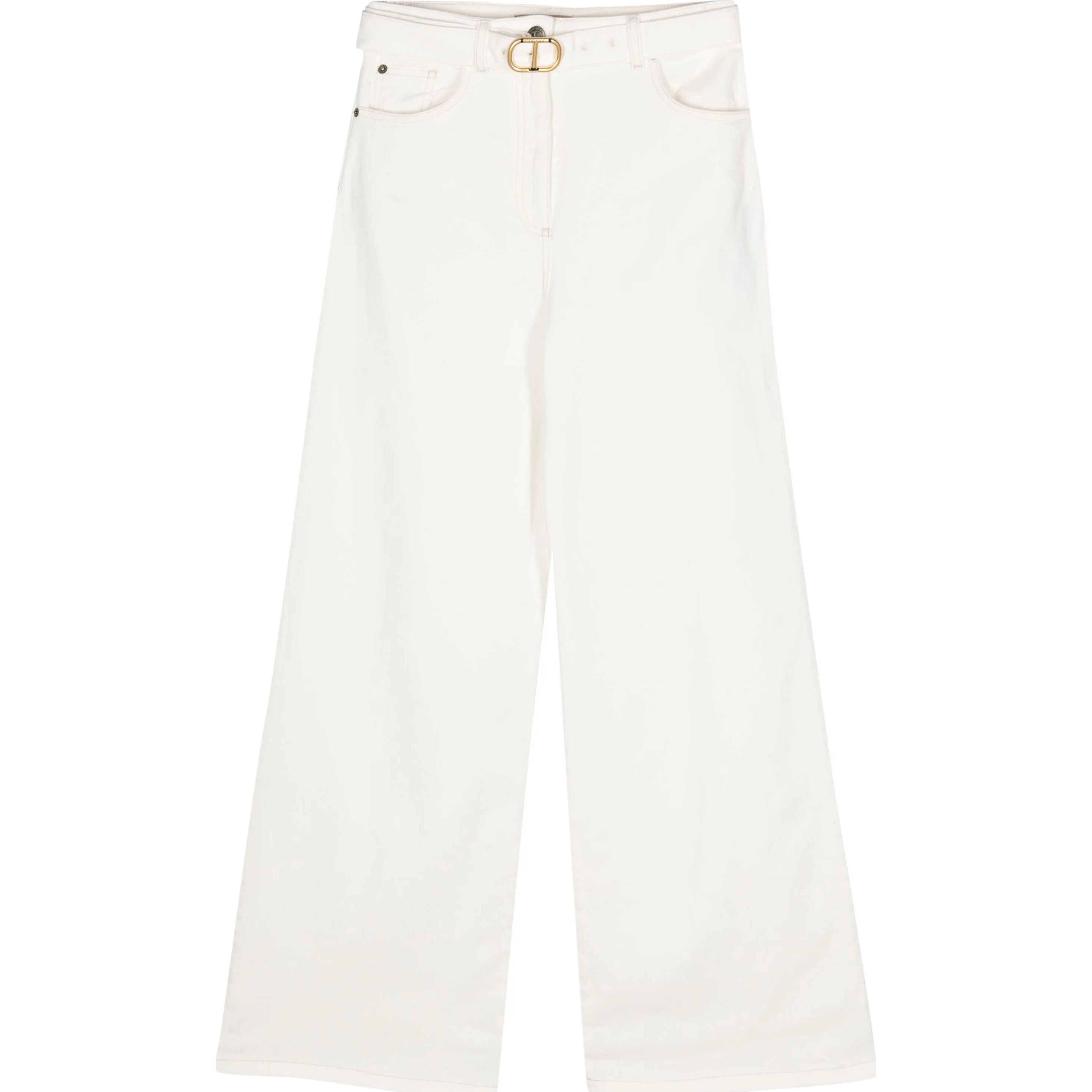 TWINSET Platūs džinsai moterims, Mėlyna, Mid-rise wide-leg jeans 1