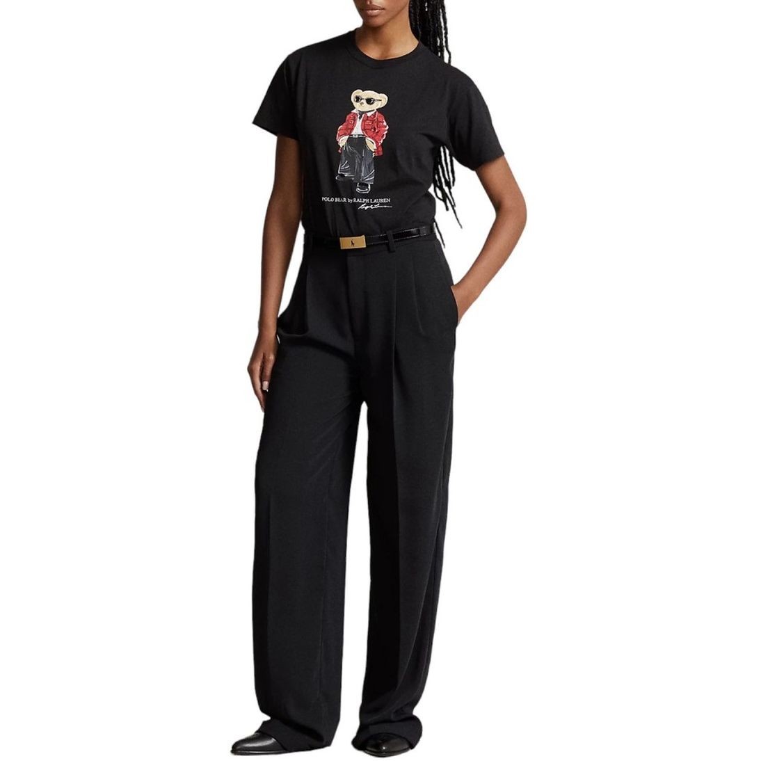 POLO RALPH LAUREN Marškinėliai trump. rankovėmis moterims, Juoda, Hlidy bear short sleeve tee 3