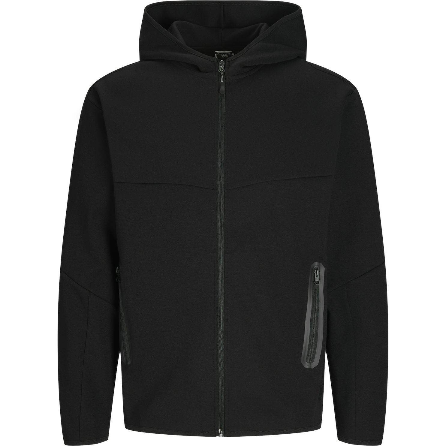 JACK & JONES Lengva striukė vyrams, Juoda, Fusion sweat zip hood 1