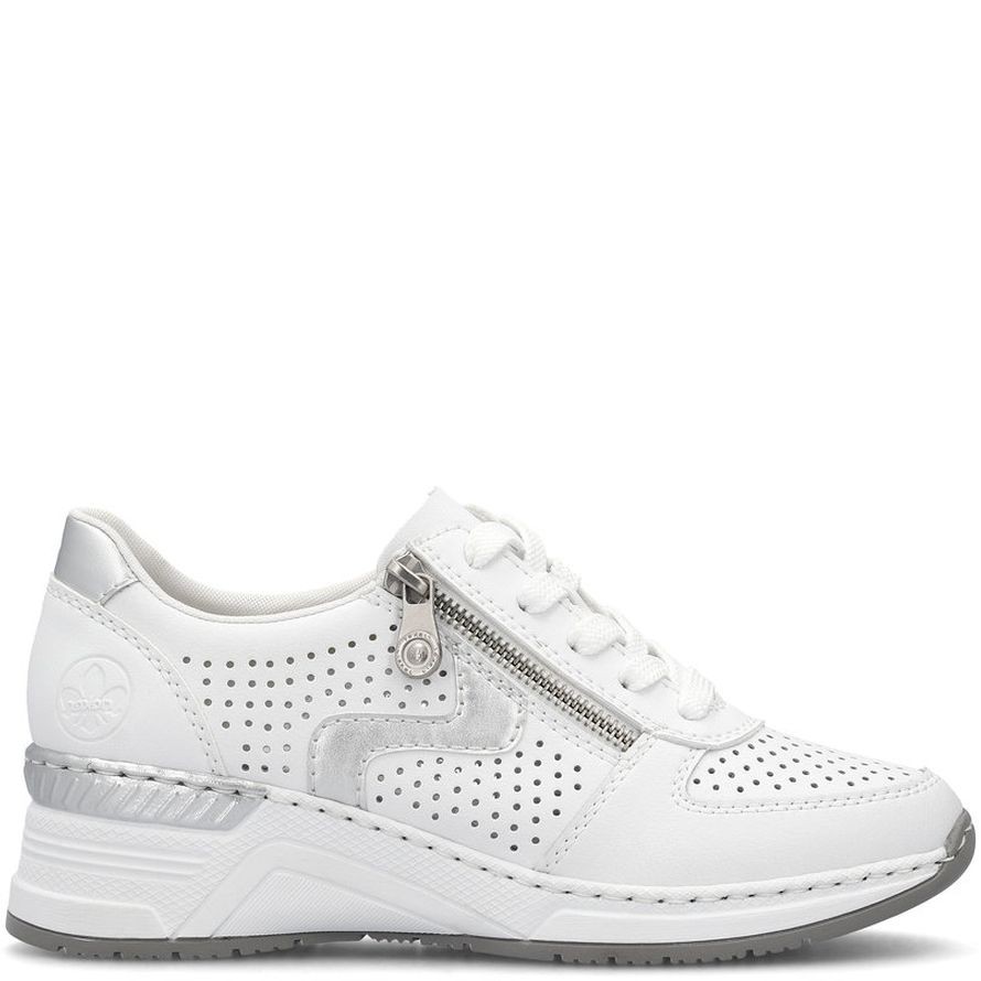 RIEKER Laisvalaikio bateliai moterims, Balta, LEISURE 4