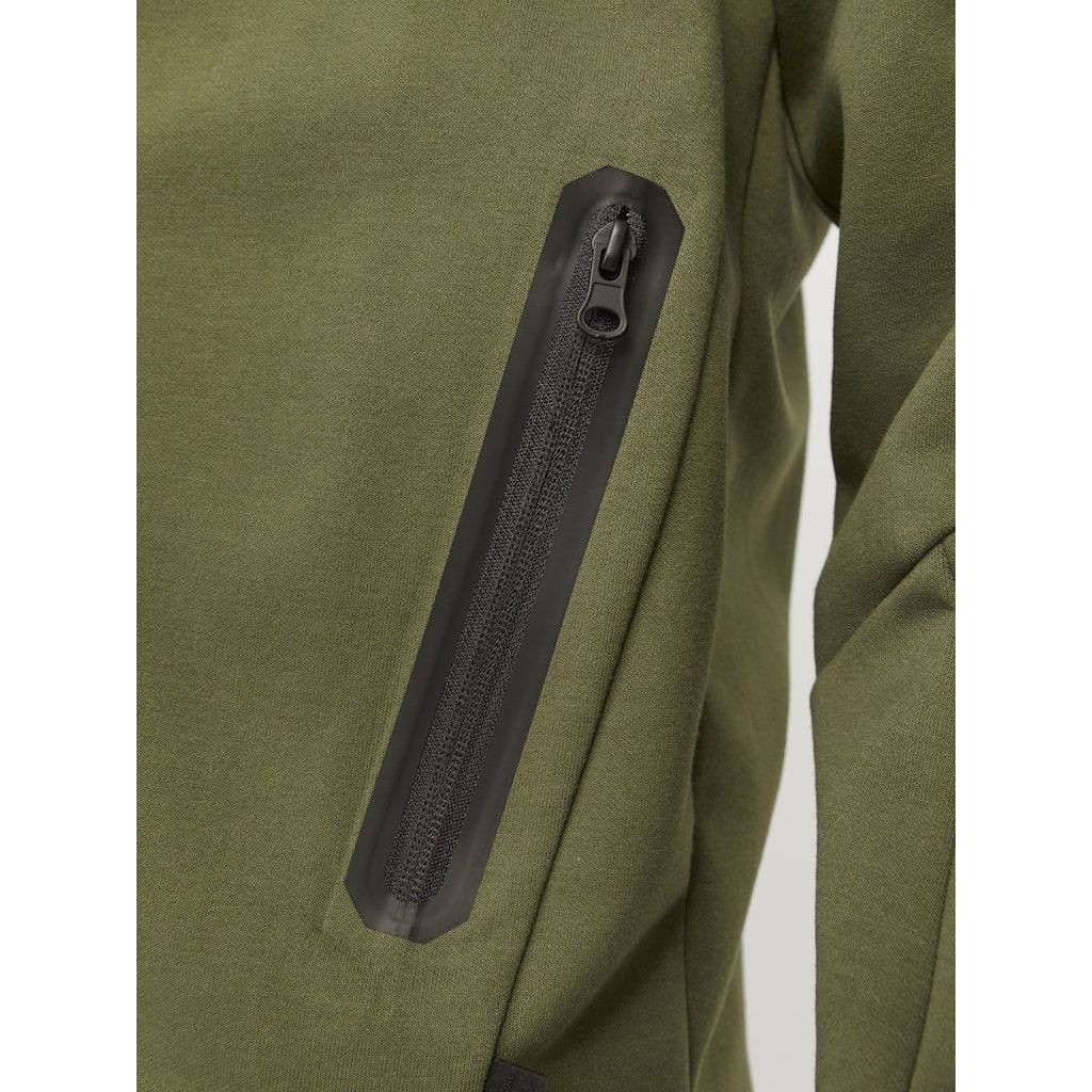 JACK & JONES Lengva striukė vyrams, Chaki, Fusion sweat zip hood 5