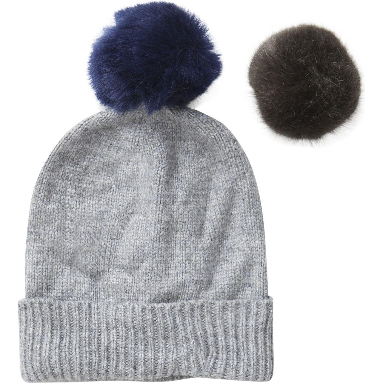 PIECES Skrybėlė moterims, Pilka, PCROLLO POM POM