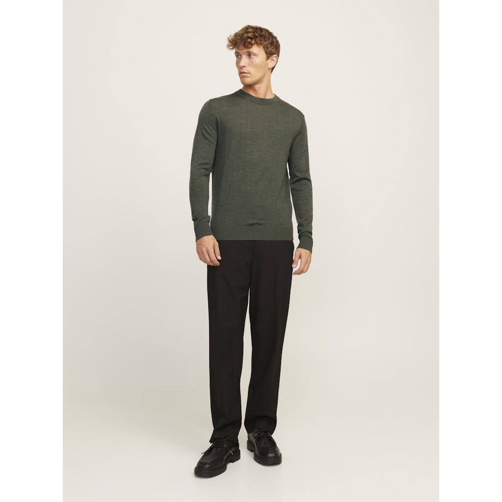 JACK & JONES Megztinis vyrams, Chaki, Merino knit crew neck 6