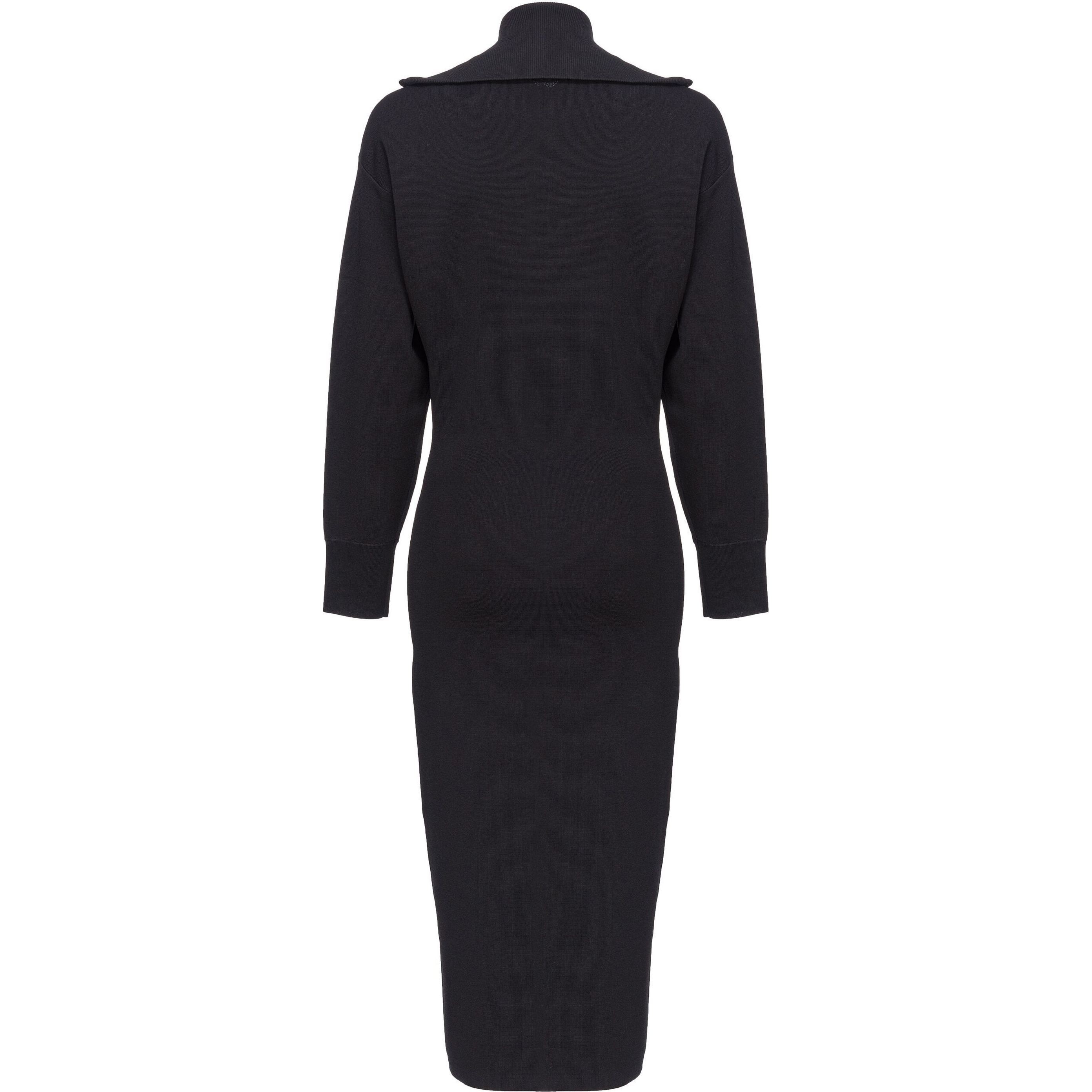 PINKO Maxi suknelė moterims, Juoda, Long-sleeve zip-up dress 2