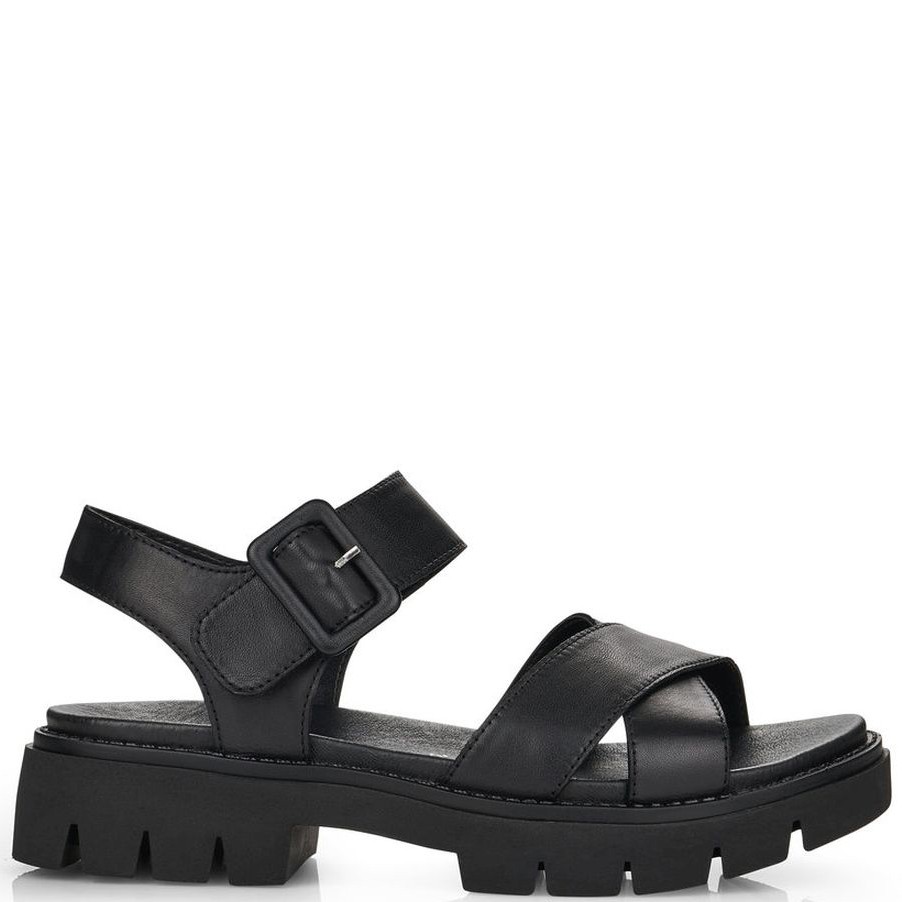 REMONTE Basutės moterims, Juoda, SANDALS, Remonte 2