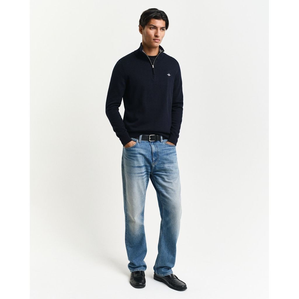 GANT Megztinis vyrams, Mėlyna, Classic cotton half zip 5