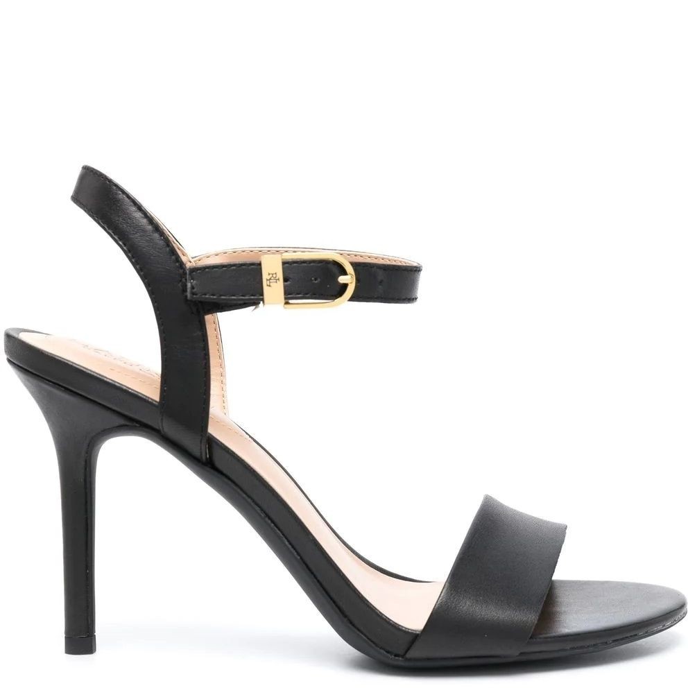 LAUREN RALPH LAUREN Aukštakulniai moterims, Juoda, Gwen leather sandals 2