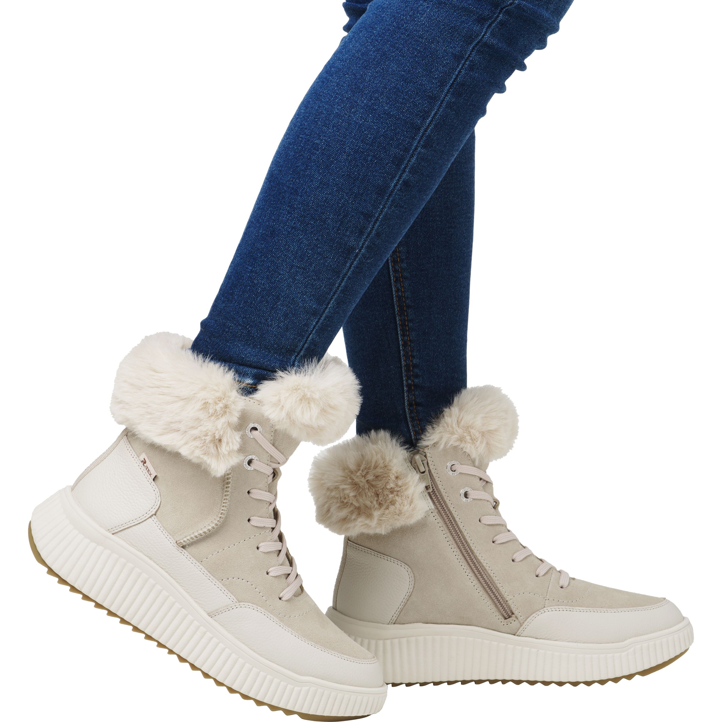 RIEKER EVOLUTION Aulinukai moterims, Smėlio, Ladies mid height boots 11