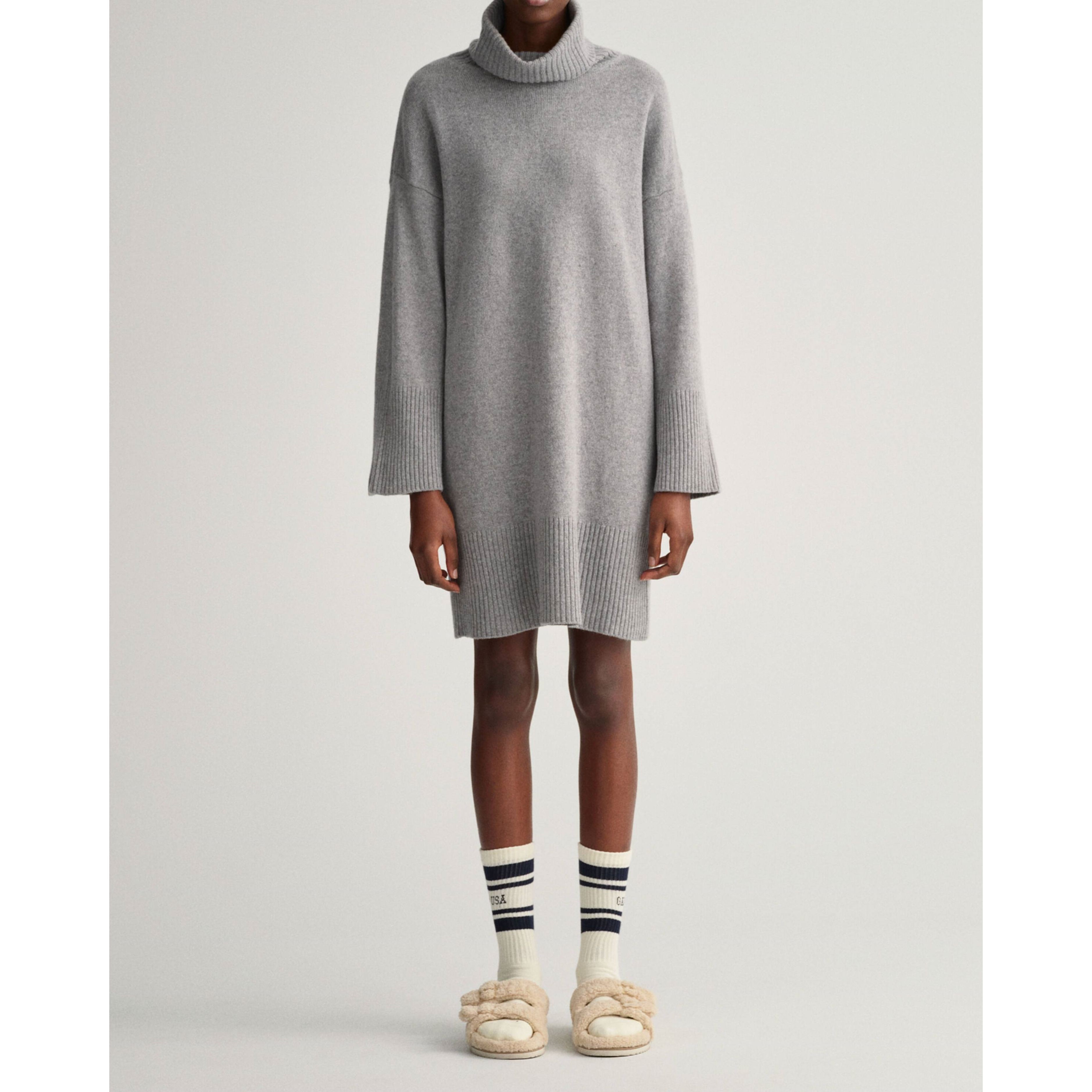 GANT Midi suknelė moterims, Pilka, LOUNGE ROLLNECK DRESS 2